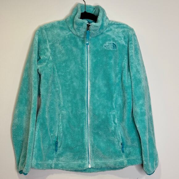 Children's North Face Osito fleece full zip-up jacket Medium (8/10) in teal/blue - Picture 1 of 6